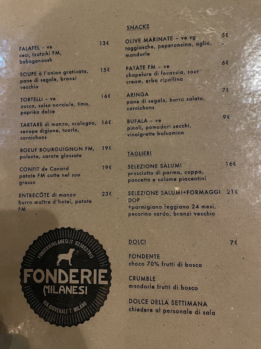 Menu Ristorante Fonderie Milanesi-1